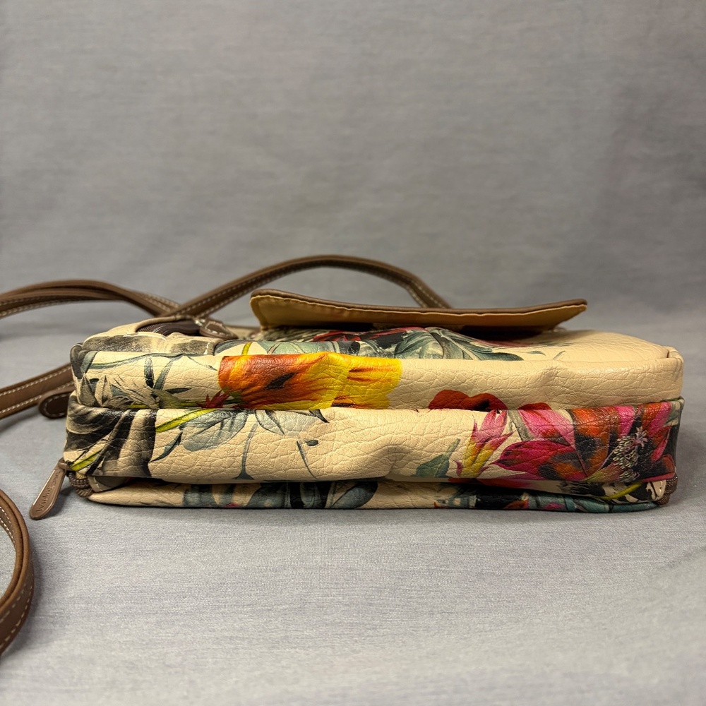 Multisac Multi Compartment Zippy Crossbody Purse Bag Valencia Floral Brown - Picture 8 of 16